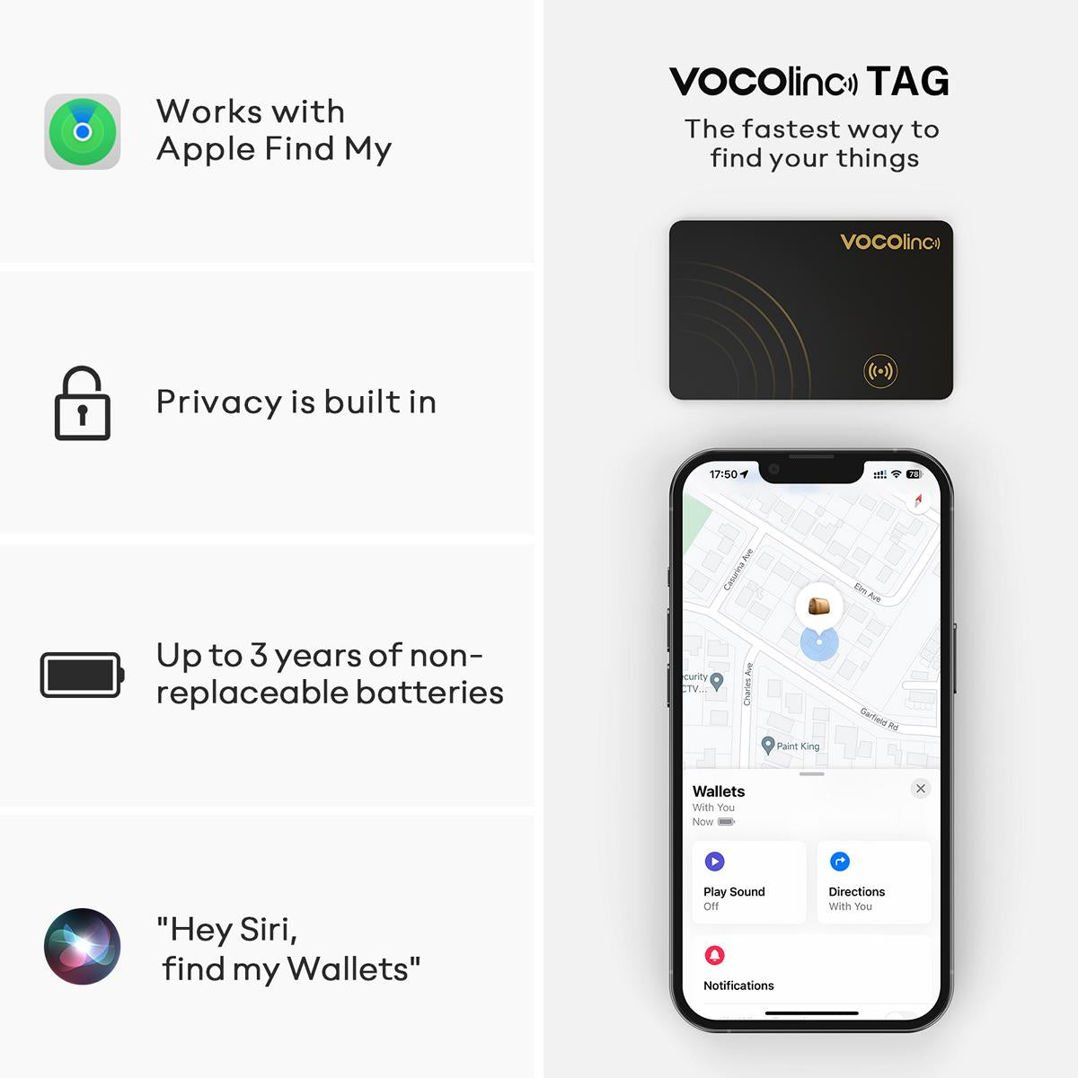 VOCOlinc Card-Style Versatile Bluetooth Item Finder（Only iOS）