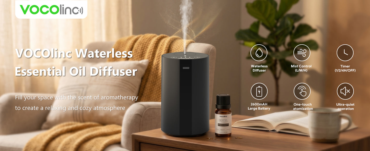 VOCOlinc Waterless Diffuser for Essential Oil Starter Kit