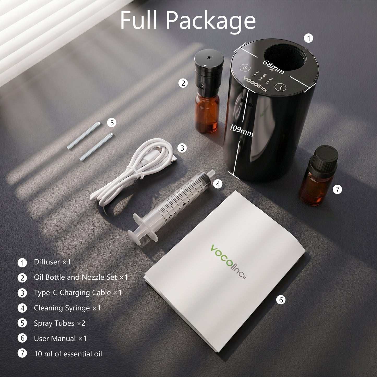 VOCOlinc Waterless Diffuser for Essential Oil Starter Kit