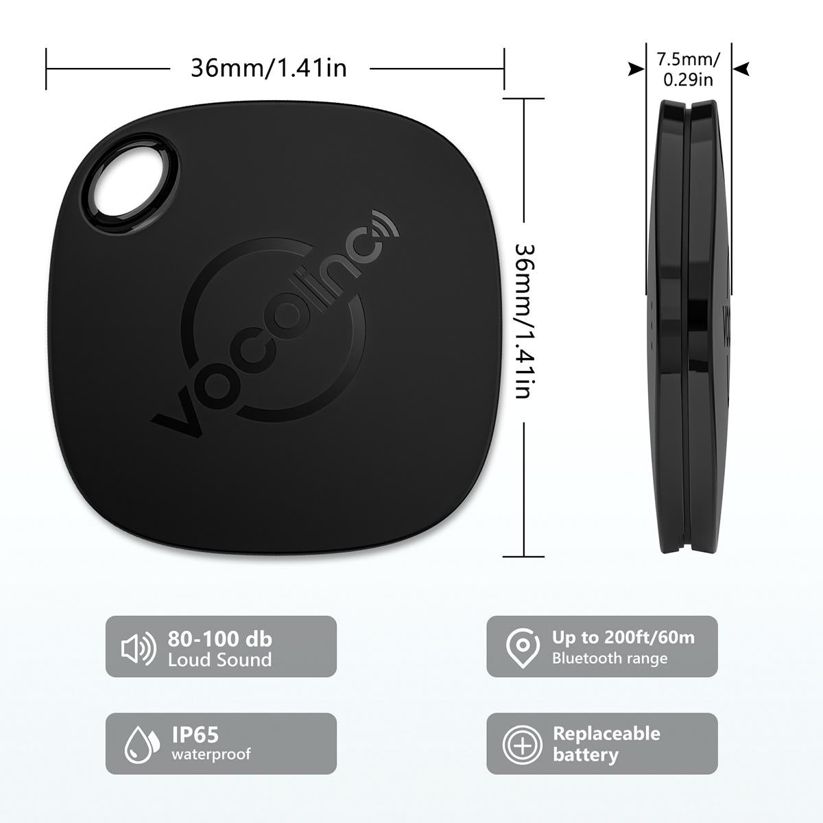 VOCOlinc Black Versatile Bluetooth Finder-VT2201(iOS Only)