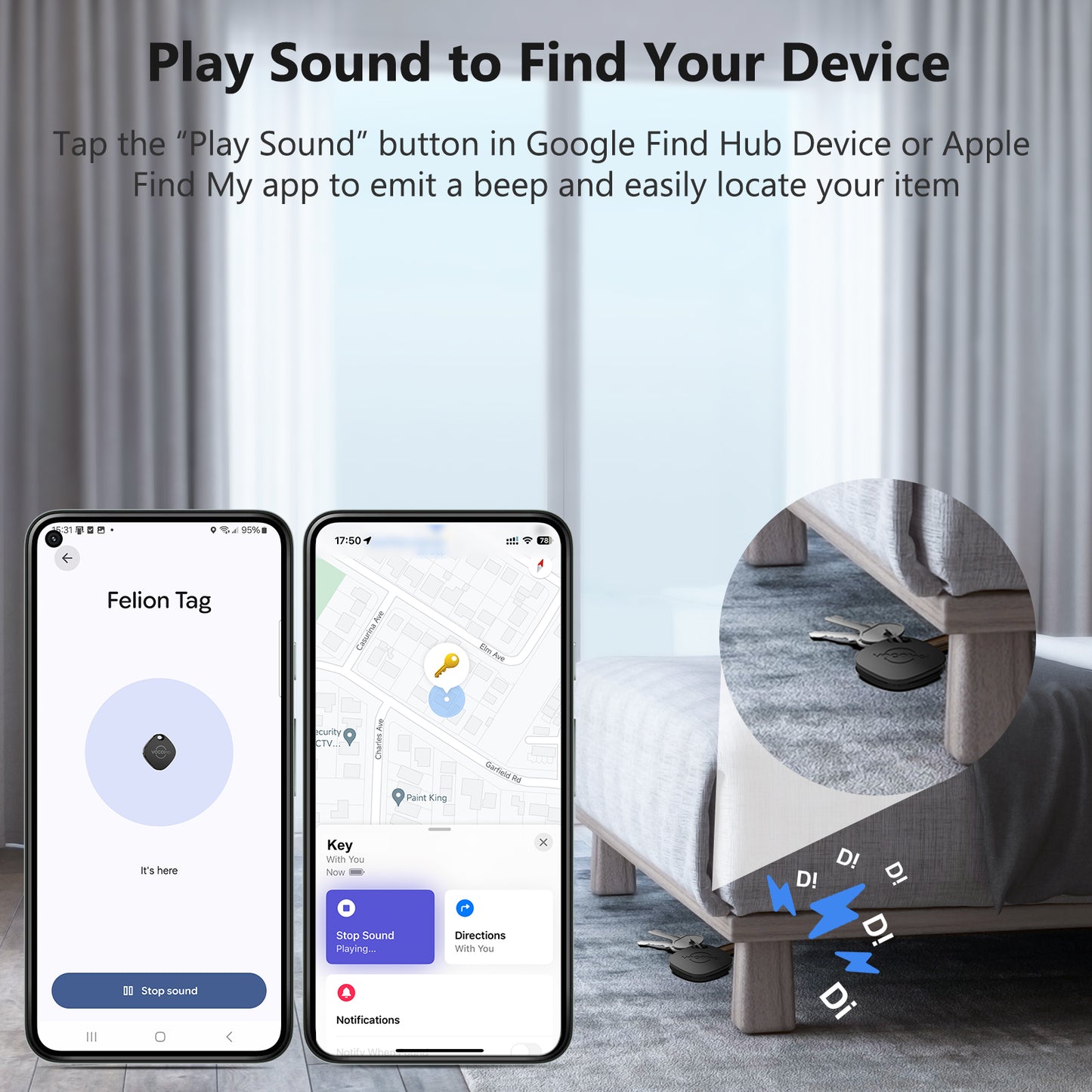 VOCOlinc Dual-System Bluetooth Finder-VT2201-TD 4 pack (iOS&Android)