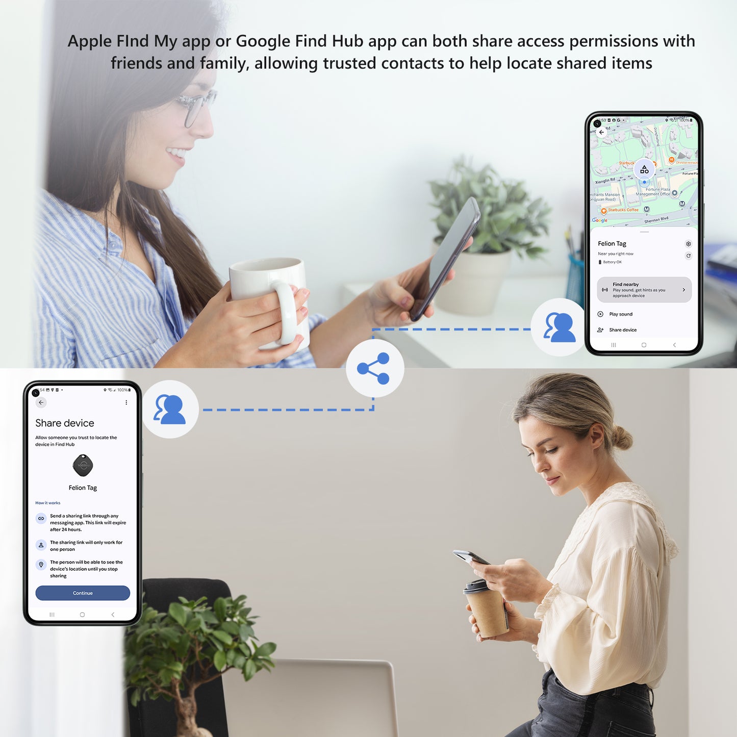 VOCOlinc Dual-System Bluetooth Finder-VT2201-TD 4 pack (iOS&Android)
