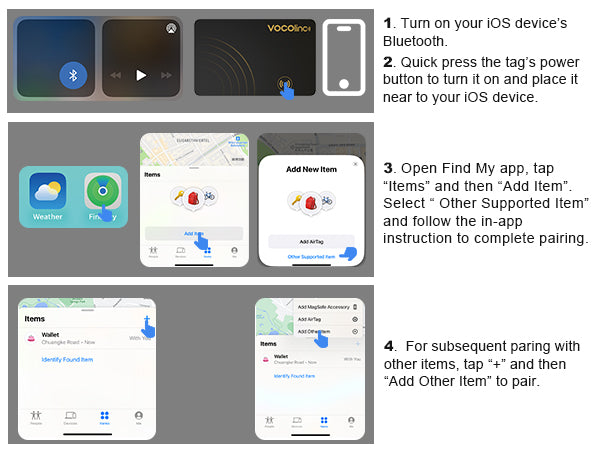 VOCOLINC Rechargeable Slim Card Finder 1.6mm, Works with Apple Find My (iOS Only)