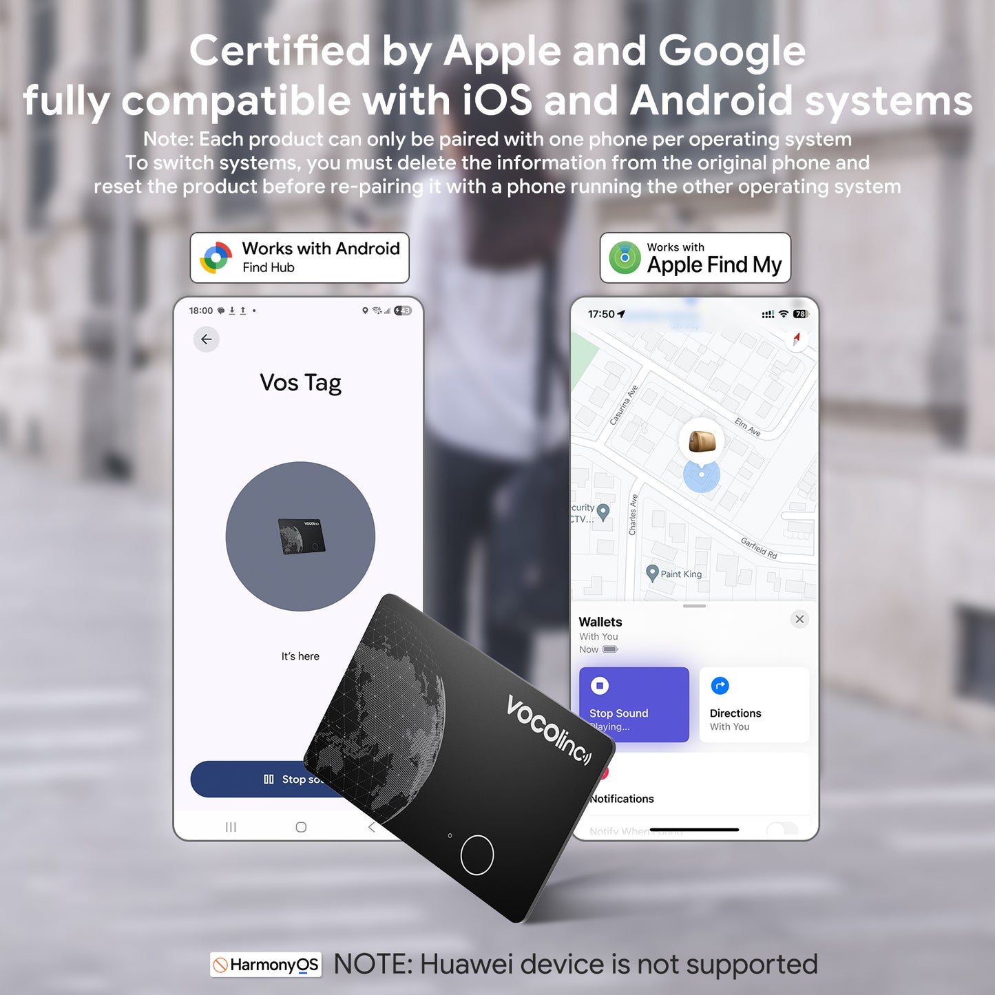 VOCOlinc Air Tag Pro Smart Card for Android & iOS, 2 Pack