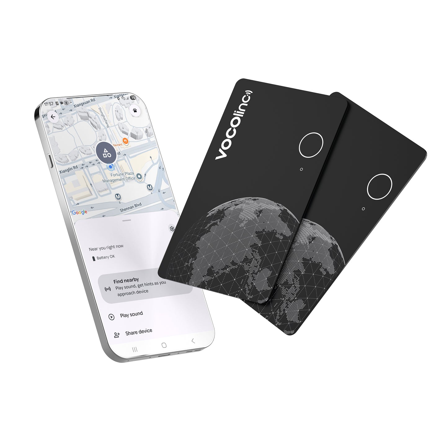 VOCOlinc Air Tag Pro Smart Card for Android & iOS, 2 Pack