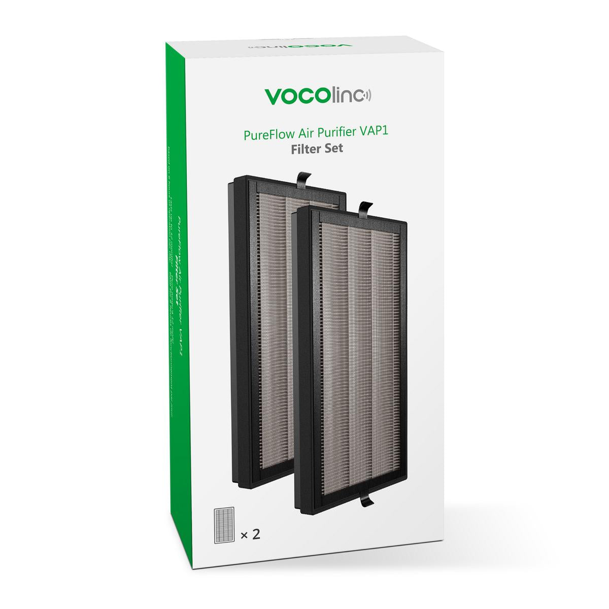 VOCOlinc True HEPA Replacement Filter HomeKit Air Purifer VAP1 (1Pair). Air Purifier Filter Set