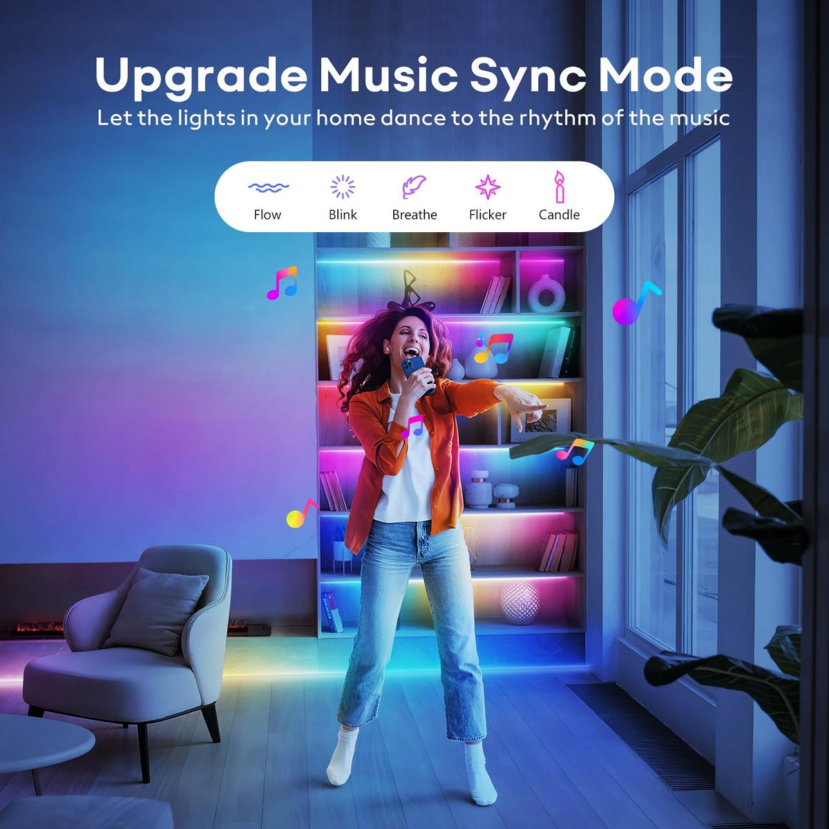 VOCOlinc RGBIC SmartGlow WiFi LED Strip Lights - LS2202-32.8 ft