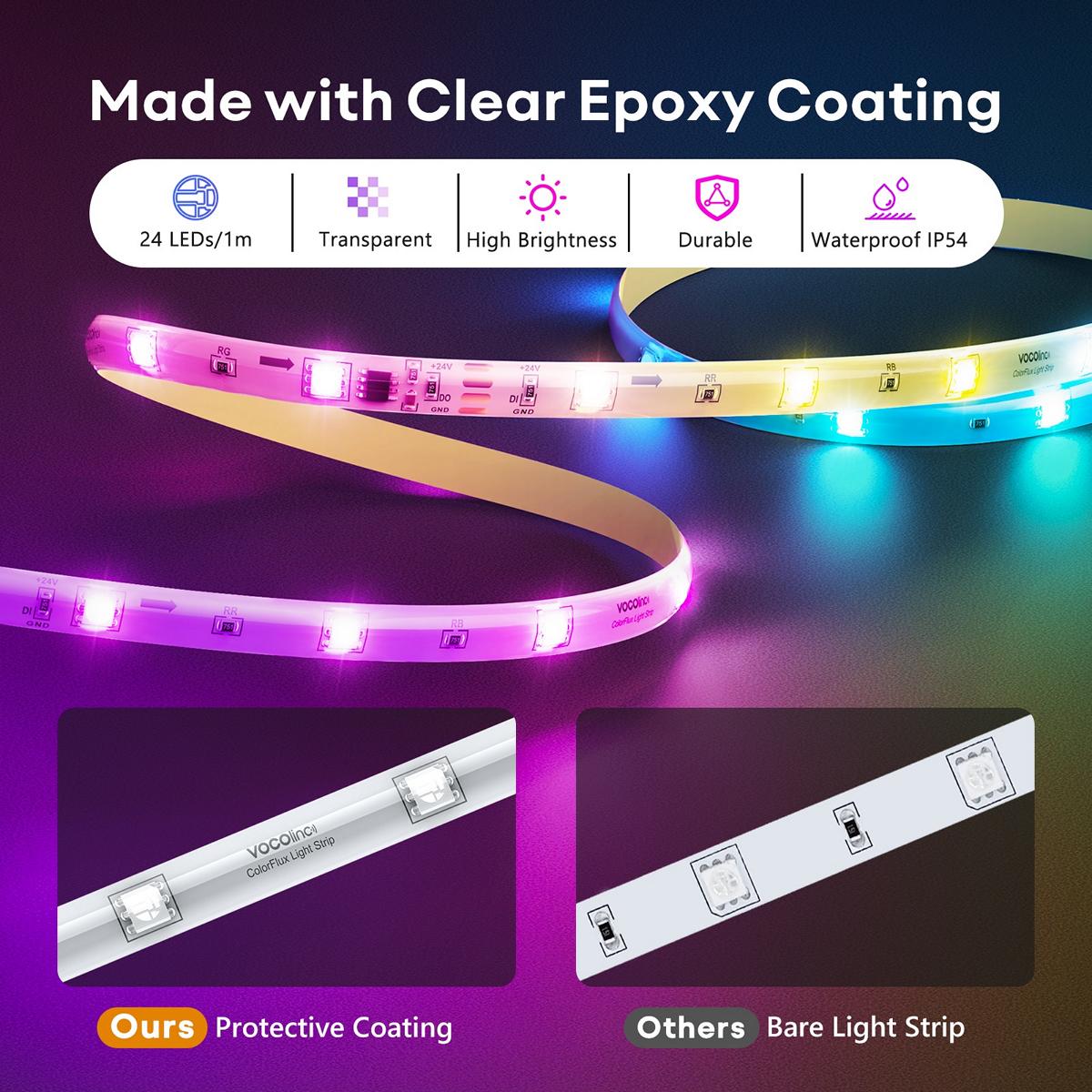 VOCOlinc RGBIC SmartGlow WiFi LED Strip Lights - LS2201-16.4 ft